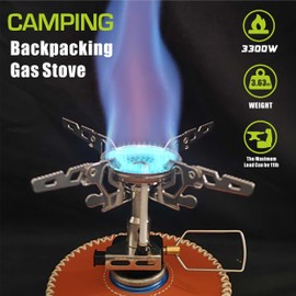 KINGBOMB Ultralight Backpacking Stove with Igniter - 3300W High Output, 3.68oz Portable Camp Stove, Compact for Hiking, Climbing & Road Trips