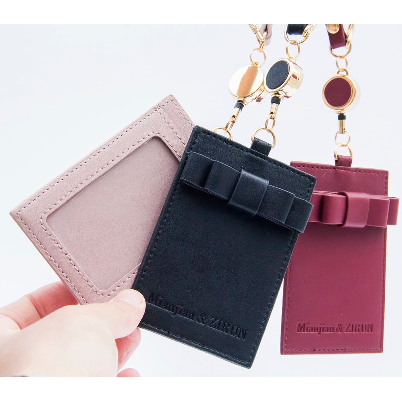 (Mianjian & ZIRUN) Pass Case with Reel, Vertical, Stretchable Type,