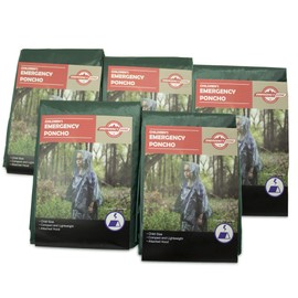 Emergency Zone Children's Green Emergency Poncho, Weather Protection, Rain Gear, (1 Pack)