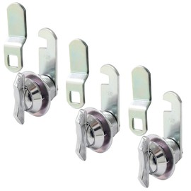 Bonsicoky 3 Pcs 5/8 Inch Thumb Operated Offset Cabinet Cam Lock, Keyless Compartment Lock Latch for Cabinet Mailbox Drawer RV Compartment Door, Suitable Maximum Door Thickness: 5/8" (16 mm)