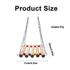 LONZIKP 1 Piece Bird Parrot Toy Hanging Bird Cage Accessories Toy Bass Ladder Chew Toy Hammock for Parakeets Love Birds Finches and Other Small Pets