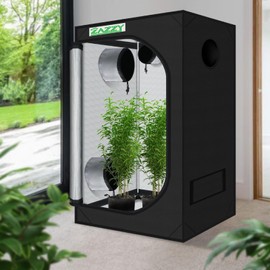 zazzy Grow Tent, 24"x36"x60" Hydroponic Grow Room Reflective Mylar Grow Tent with Window & Floor Tray for Indoor Plant Growing