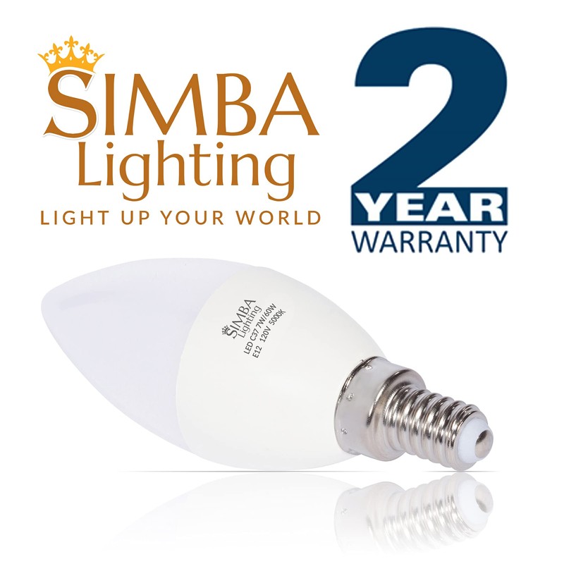 Simba Lighting LED Candelabra Light Bulbs B11 (C37) Candle Shape
