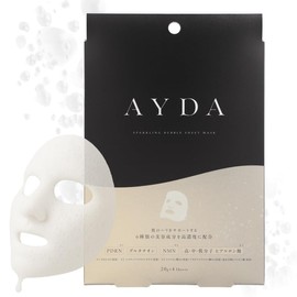 AYDA Ada Sparkling Bubble Sheet Mask, 4 Pieces, Carbonated Pack, Sheet Mask, PRDN Glutathione NMN, 3-Layer Molecular Hyaluronic Acid