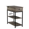 WLIVE Narrow Side Table with 2 USB Ports and 2