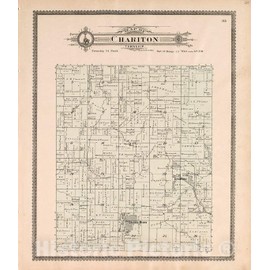 Historic 1897 Wall Map - Standard Atlas of Macon County, Missouri : Including a plat Book of The Villages, Cities and townships of The County, map of The State - Chariton Township 20in x 24in