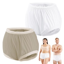 2PCS Carer Adult Diaper Covers for Incontinence Noiseless Reusable Waterproof Underwear Designed to Go On Top of/Together with Diapers & Briefs as Added Leak Resistance Pull-On-Cover Pant
