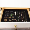 JETEHO Velvet Jewelry Tray for Drawers Black Jewelrys Display Tray
