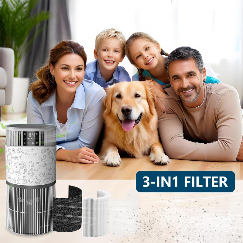 KUETERYUN Filter Compatible with Samrado PJ11 Pet Air Purifiers,H13 Activated