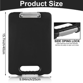 LOLYSIC 4 Pack Clipboard with Storage, 15.7 x 9.8 x 1.5 Inch Plastic Storage Clipboard, Plastic Clip Boards, Nursing Clipboards for Teacher Office Home