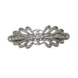 Faship Gorgeous Clear Rhinestone Crystal Small Floral Hair Barrette Clip - Clear