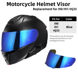 Helmet Visor for i90/Hj33/i91, Motorcycle Helmet Visor, UV Protection Helmet Visor, Motorcycle Wind Protection Helmet Lens Visor, Motorcycle Helmet Visor Replacement (Chrome Blue)
