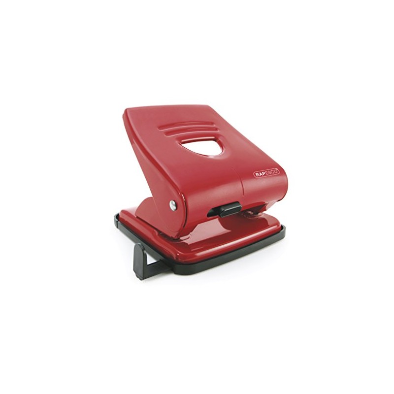 Rapesco PF827AR1 2-Fach Metalllocher 827, 30 Blatt Stanzkapazität, Rot