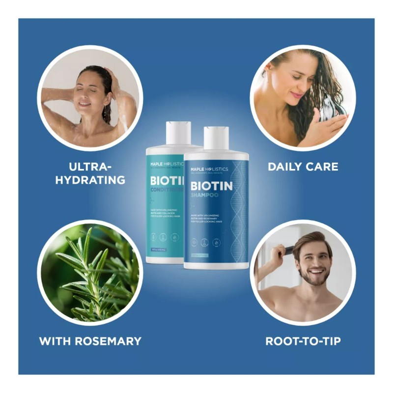 Maple Holistics Biotin Champú Y Acondicionador Para Pérdida De Cabello