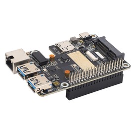 PCIe to MiniPCIe/Gigabit Ethernet/USB 3.2 Gen1 HAT, for RasPi 5 Support MiniPCIe Interface 4G Module High Speed EG25-G MPCIe Module