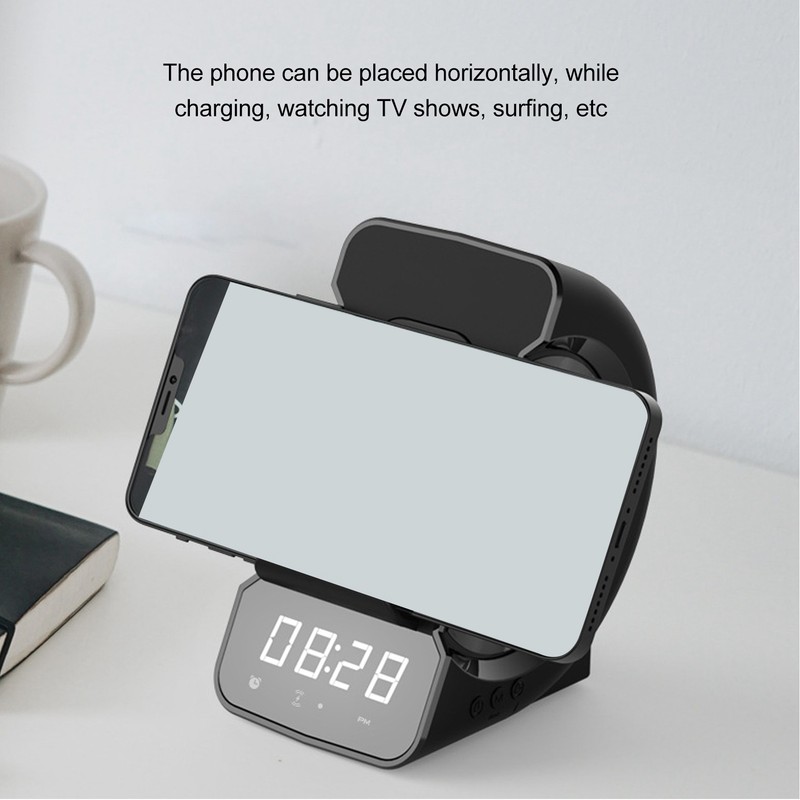 3 in 1 Bluetooth Speaker PC ABS Alarm Clock with