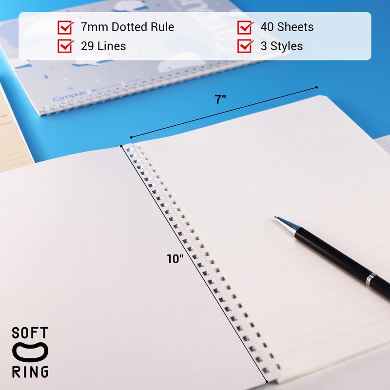 KOKUYO KOKUYO Spiral Notebook Journal, 3 Pack Campus B5 Soft