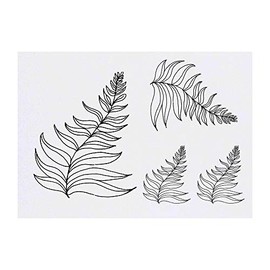 4 x 'Fern Leaf' Temporary Tattoos - Water Resistant, Skin-Safe, Non-Toxic Transfers, Mixed Sizes (TO00008099)