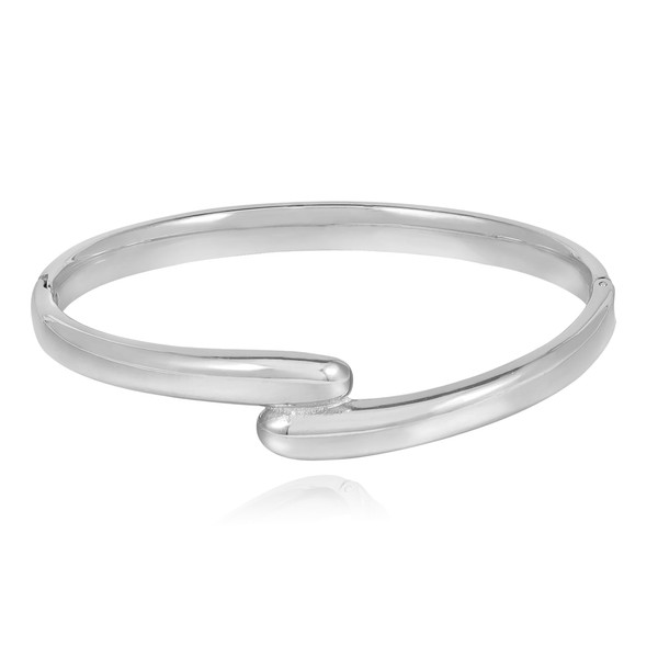 MILAKOO 4mm Silver Waterdrop Multi-layer Cross Wire Bangle Teardrop Hinged