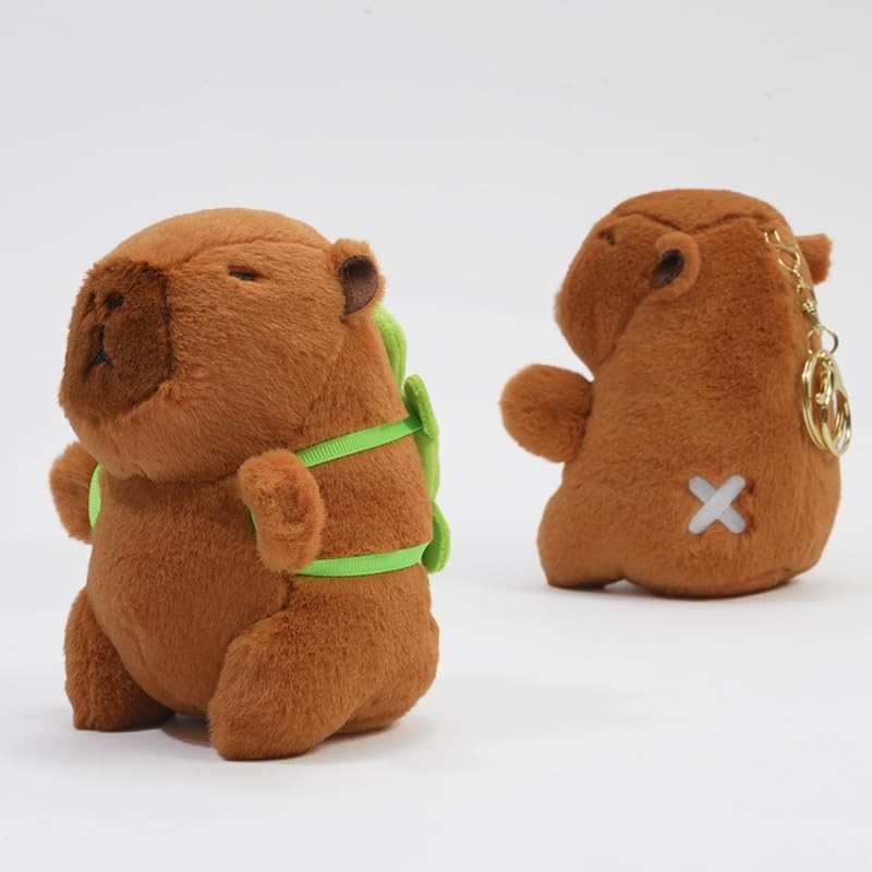 Clearstone Capybara Plush Keychain Chabimaru Turtle with Music, 7.3 inches