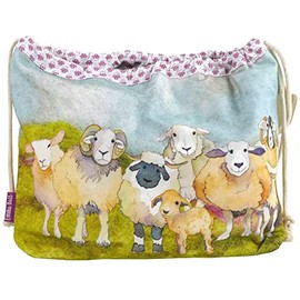 Emma Ball Drawstring Bag - Felted Sheep