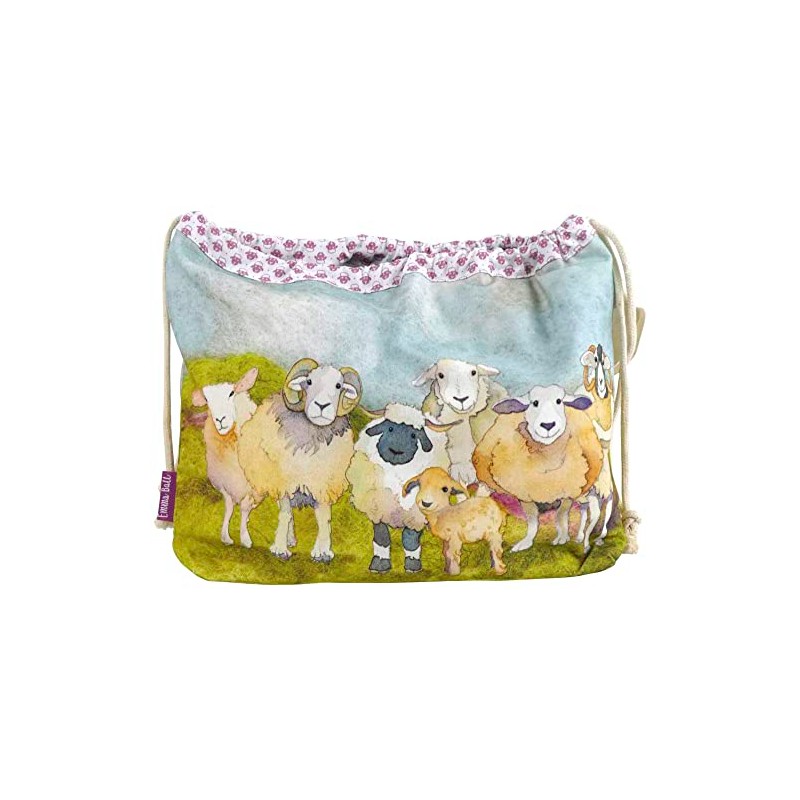 Emma Ball Drawstring Bag - Felted Sheep