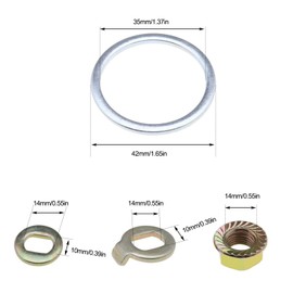 OneGas 1 Set E-Bike Hub Motor Nuts, 14mm Steel, Rubber, Electric Bike Motors