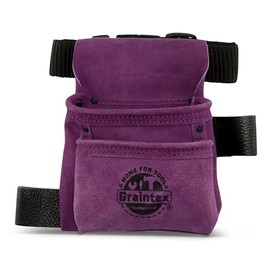 Graintex SS2555 2 Pocket Children Tool Pouch Purple Color Suede Leather with Belt
