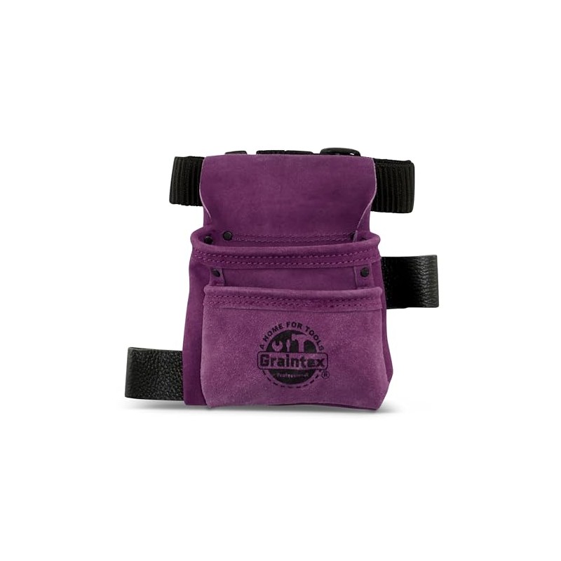 Graintex SS2555 2 Pocket Children Tool Pouch Purple Color Suede