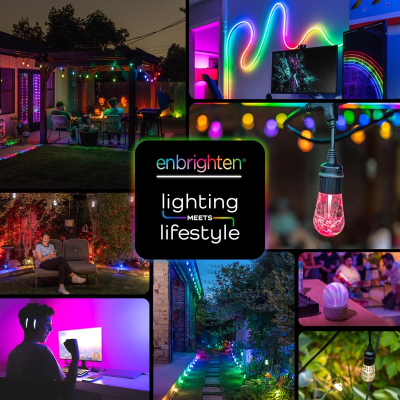 Enbrighten USB Powered RGB LED Light Strip, 12ft, Indoor LED
