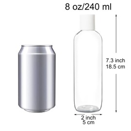 Youngever Paquete de 10 recipientes vacíos de 8 onzas con tapa de disco blanco, botellas de plástico con tapa abatible superior de disco, botellas de cosméticos recargables, recipientes para apretar