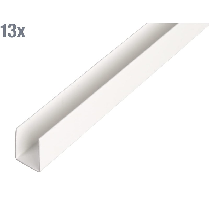 Alberts 498924 U-Profile, Plastic, White, 1000 x 10 x 10