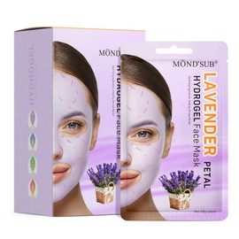 MONDSUB Lavender Balance Hydrogel Mask | Oil-Control & Pore Minimizing Mask with 10,000ppm Flower Energy, Soothing Night treatment for Sensitive Skin, Hypoallergenic K-Beauty, 5-Pack
