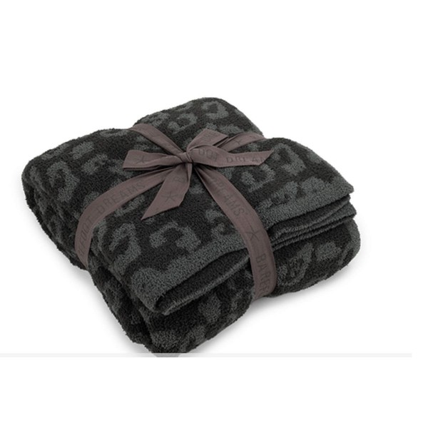 Barefoot Dreams CozyChic Barefoot in The Wild Throw One Size,Leopard/Graphite/Carbon,B563