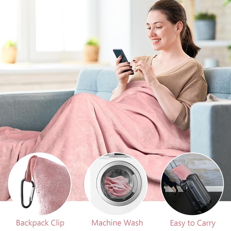 Bocguy Travel Blanket, Ultralight, 2-in-1 Transformation Pillow, Travel Blanket, Travel