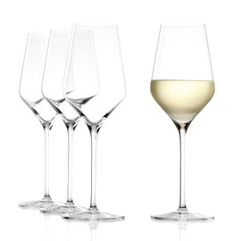 Stölzle Lausitz White Wine Glasses Quatrophil Set of 4, 13 3/4 oz – Premium Wine Glasses Ideal for White Wine & Aperitifs – Elegant Crystal Glass Goblet, Dishwasher Safe & Made in Germany