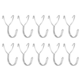 uxcell 10Pcs Pegboard Hooks, Stainless Steel 1.3 Inch Spacing Peg Board Display Hook Metal Hanging Organizer Accessories for Garage Office Kitchen Store, Silver