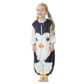 HAHASHOW Baby Sleeping Bag with Feet Girls and Boys Sleeping Romper Sleeping Bag with Legs 1-3 Years Penguin