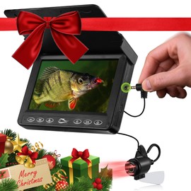 FishPRO Underwater Fishing Camera - MOQCQGR Portable 4.3'' 1000TVL (No Need Learn) Ice Fishing Camera Underwater 3-Grade IR Light, USB-C, 4X Zoom, Ice Fishing Fish Finder for Boat Lake Kayak, 65FT