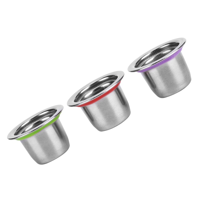 3Pcs/Set Coffee Capsule Reusable Pod Stainless Steel Refillable Filter 30x22x20mm