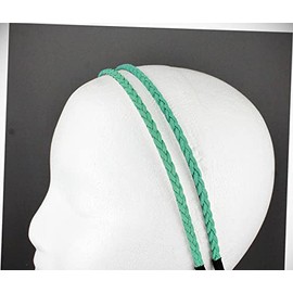 Perfect Hairstyle with Our Hair Accessories - 2 Green Headband Braid Faux Suede Leather Braided Hair Band Skinny Narrow Fashionable Hair Accessory Hair Jewelry Accessories for Lady Women
