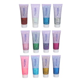 Body Glitter Gel 12 Colors Face Sequin Chunky Glitter Sparkling Holographic Gel Cosmetic Powder Festival Makeup