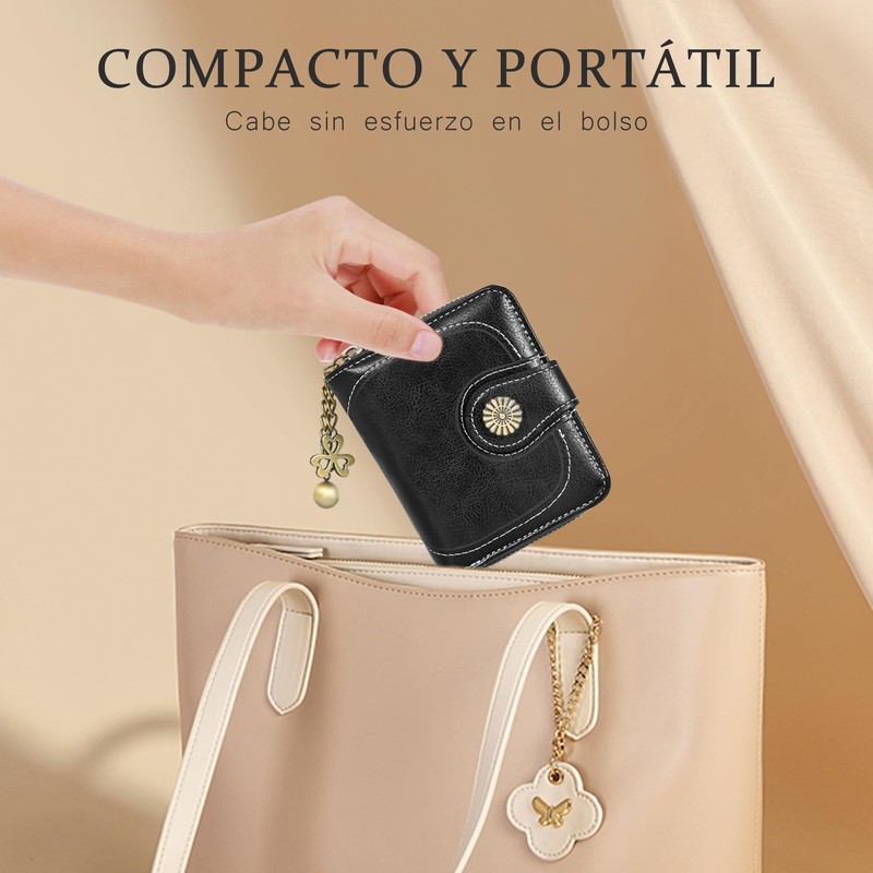 SYCYKA Cartera de Poliuretano para Mujer, Monedero Pequeña con Protección