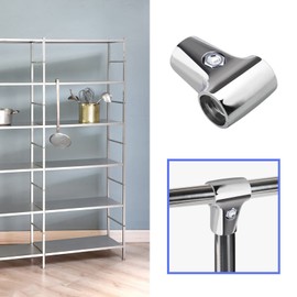 Micro Traders Display Rack Clamp Tee Rod Pole Support Bracket Connector Inner Dia 25mm Strong Hold for Shower Rod Drying Rack Scaffold Composite Pipe Fittings Tube