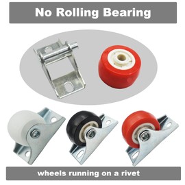 Floyutin 1 inch Rigid No-Swivel Plate Casters Small Rubber Wheels for Furniture and Workbench 6 Packs(Free Screws), White (PP)