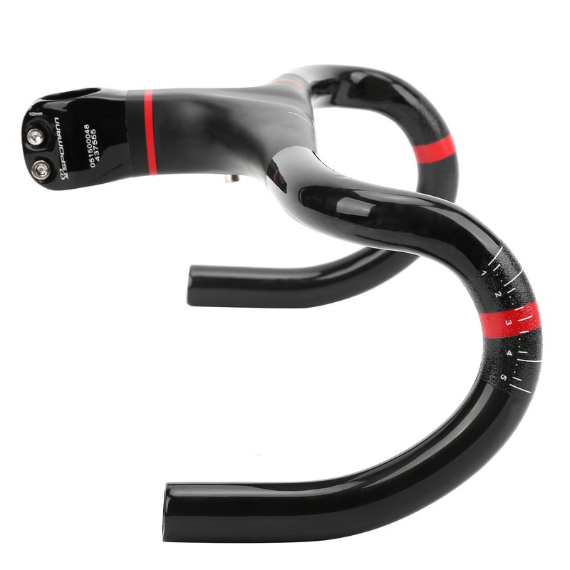 Spomann 420x100mm Carbon Fiber Road Integrated Bicycle Handlebar with Stem