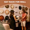 HUANGSTY 2-Pack Wall-Mounted Wooden Hat Rack| Non-Damage Brim Design Keeps