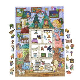 FoxSmartBox Wooden Smart Puzzle with Smart Pieces by FoxSmartBox - 330+36 pcs- Amusing House