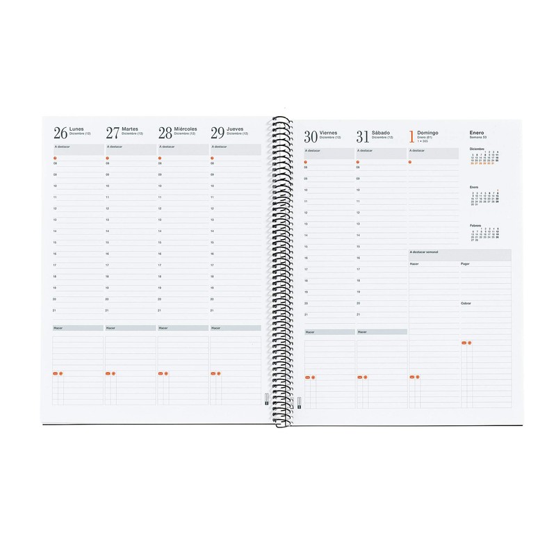 Miquelrius 25025 – Agenda 2020, Week View Vertical (210 x