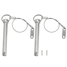 PATIKIL Quick Release Pin, Diameter 1/2"(12mm), Total Length 3.1"(80mm), Effective Length 2.8"(71mm), 2pcs Carbon Steel Bimini Top Pin with Wire for Audio Marine Silver
